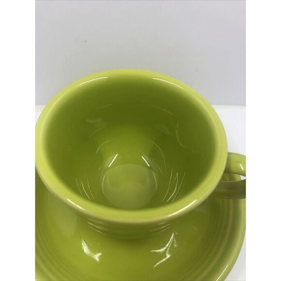 Fiestaware Coffee Tea Cup and Saucer Set Retired Lemongrass Green HLC- BBBC - Picture 5 of 16